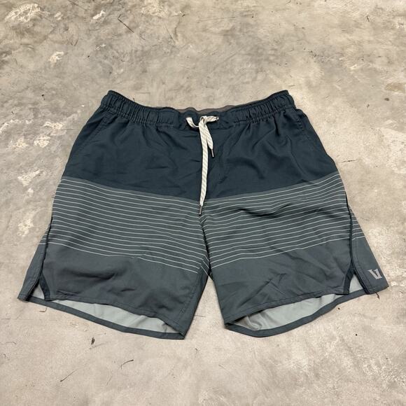 Vuori Shorts Mens Medium Blue Gray 6” Inseam Lined Running Training 4 Stretch - Picture 1 of 9